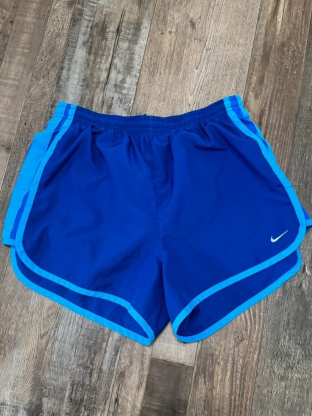Nike Tempo Dri-FIT Royal Blue & Light Blue Lined Running Shorts - Size S